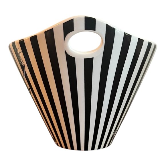 Disney Nightmare Before Christmas Jack Skellington Striped Ceramic Ramen Bowl Wi - Picture 7 of 10